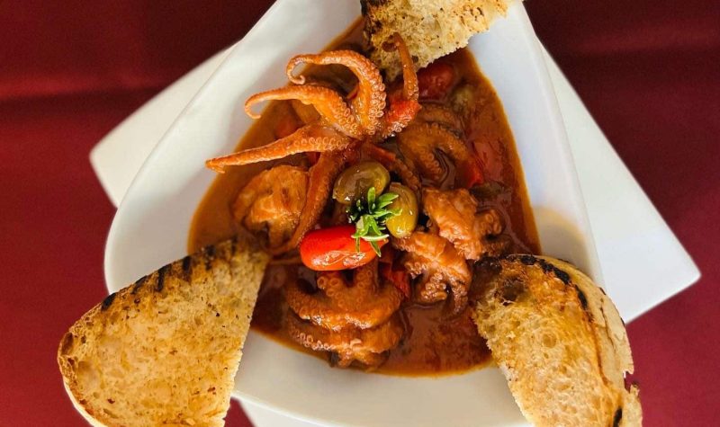 Octopus alla Luciana, an irresistible seafood delicacy.