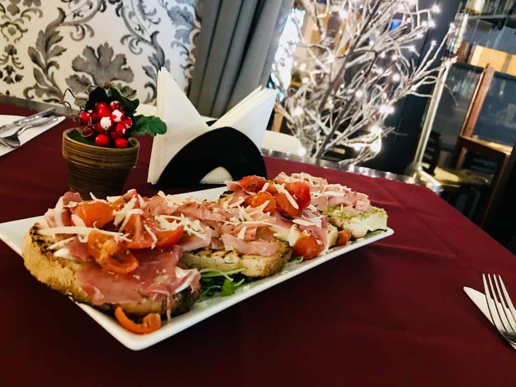 Four bruschettas, all the flavour with the perfect side dish.